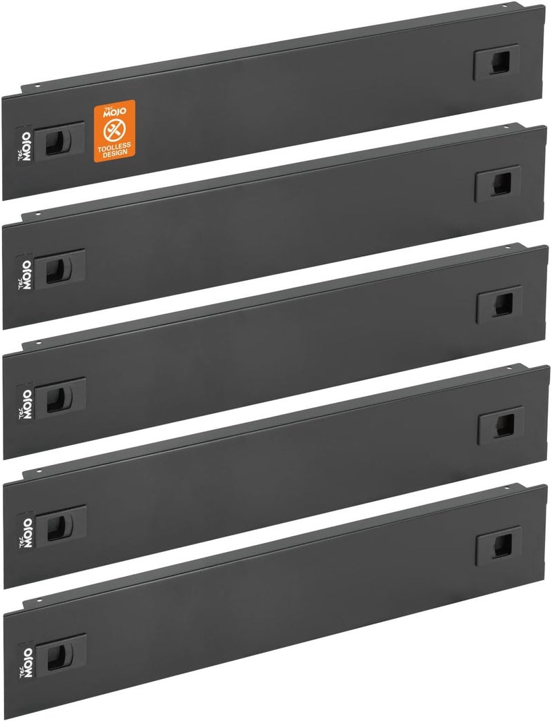 Tecmojo 5 Pack 2U Blank Panel, Cold Rolled Steel Rack Blank Panel, Rack Mount Plate for 19 in Server Rack Enclosure or Network Cabinet, Toolless Mounting, Black - Image 1